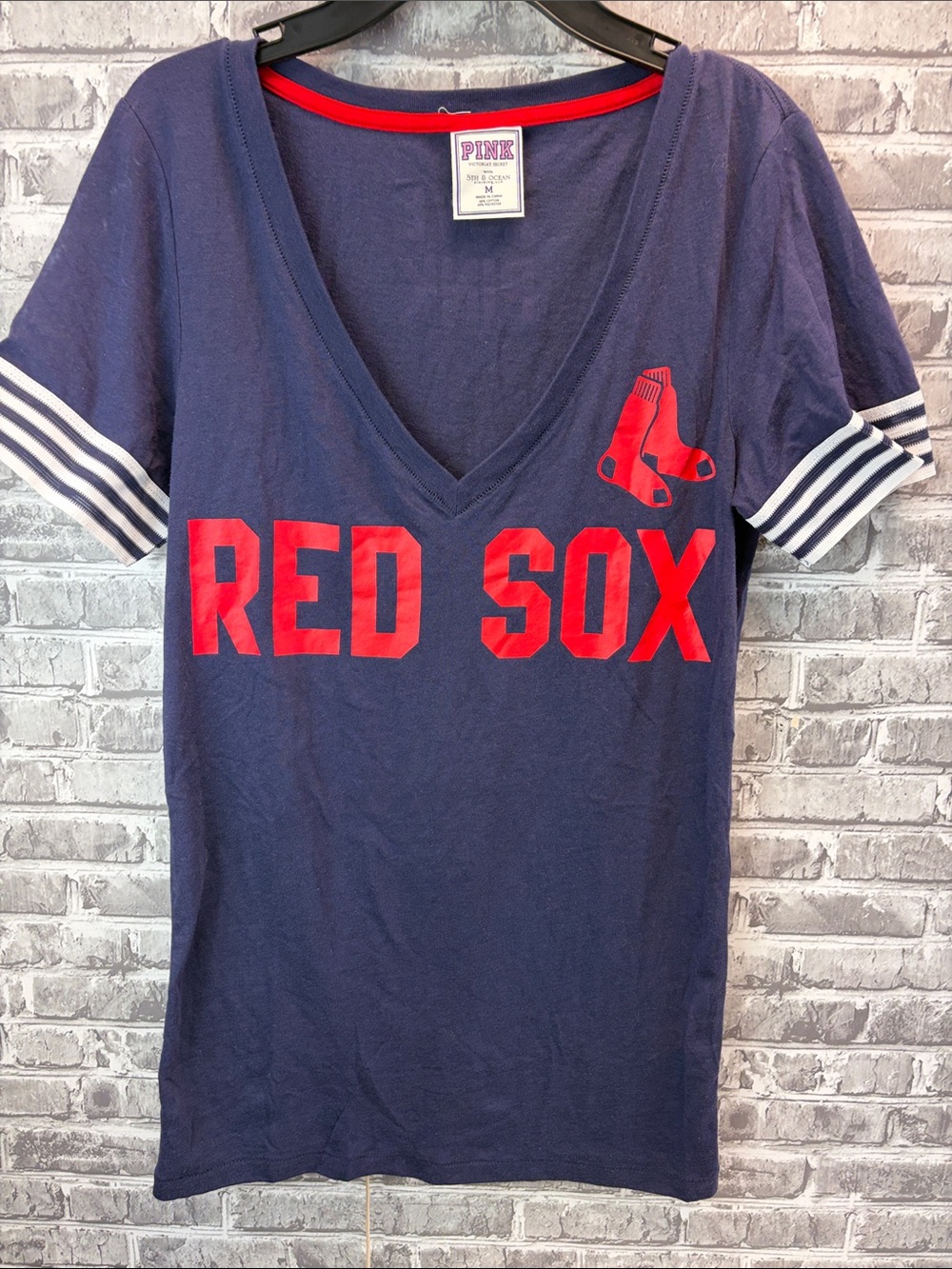 PINK Victoria's‎ Secret Navy Tee with Red Sox logo